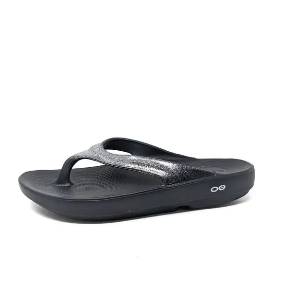 Oofos Clogs Oofos Black Glitter OOFOS Shoes Oofos Womens Shoes